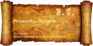 Moseszku Vilmos névjegykártya